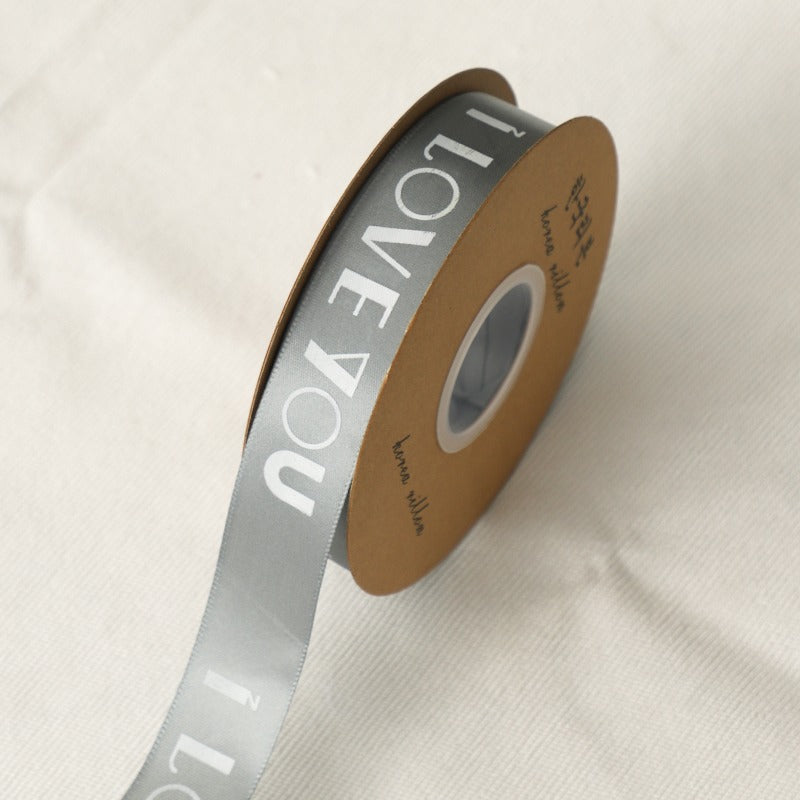 I LOVE YOU Satin Ribbon (25mmx50Yd)