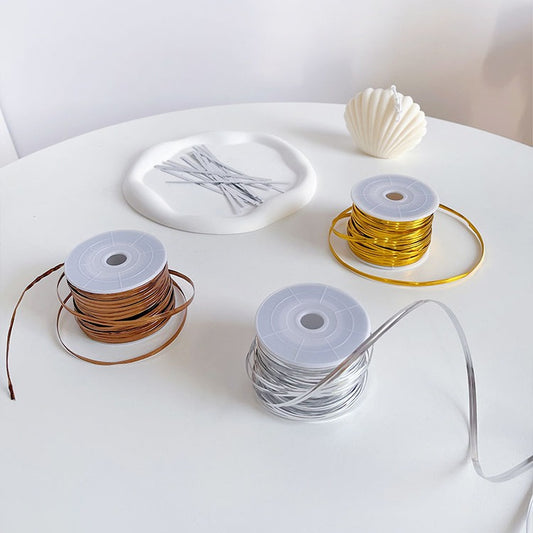100 Yards Silver Gold Metallic Twist Ties