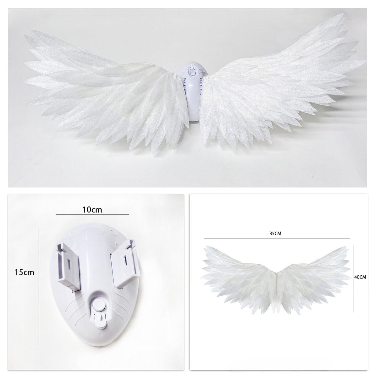 Kinetic White Angel Wings for Floral Arrangements