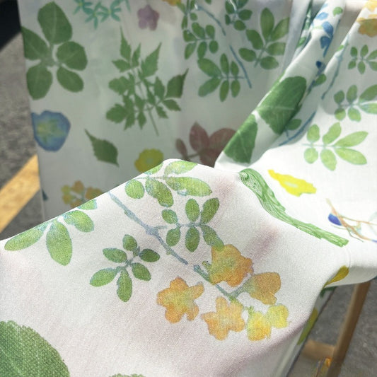 Fresh Botanical Floral Pure Cotton Backdrop Fabric