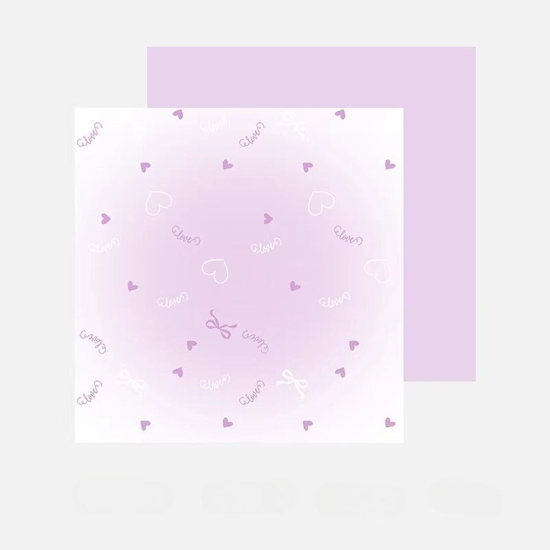 20 feuilles de papier d'emballage pour fleurs épais à motif cœur (52x53 cm)