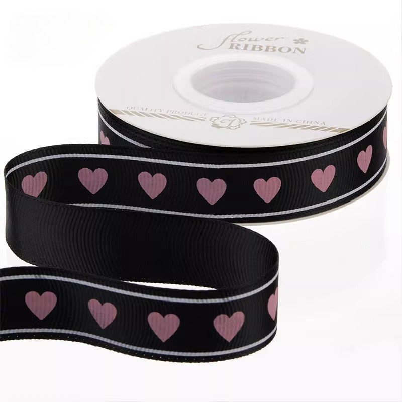 LOVE Heart Print Valentine’s Day Ribbon (2.5cmx25Yd)