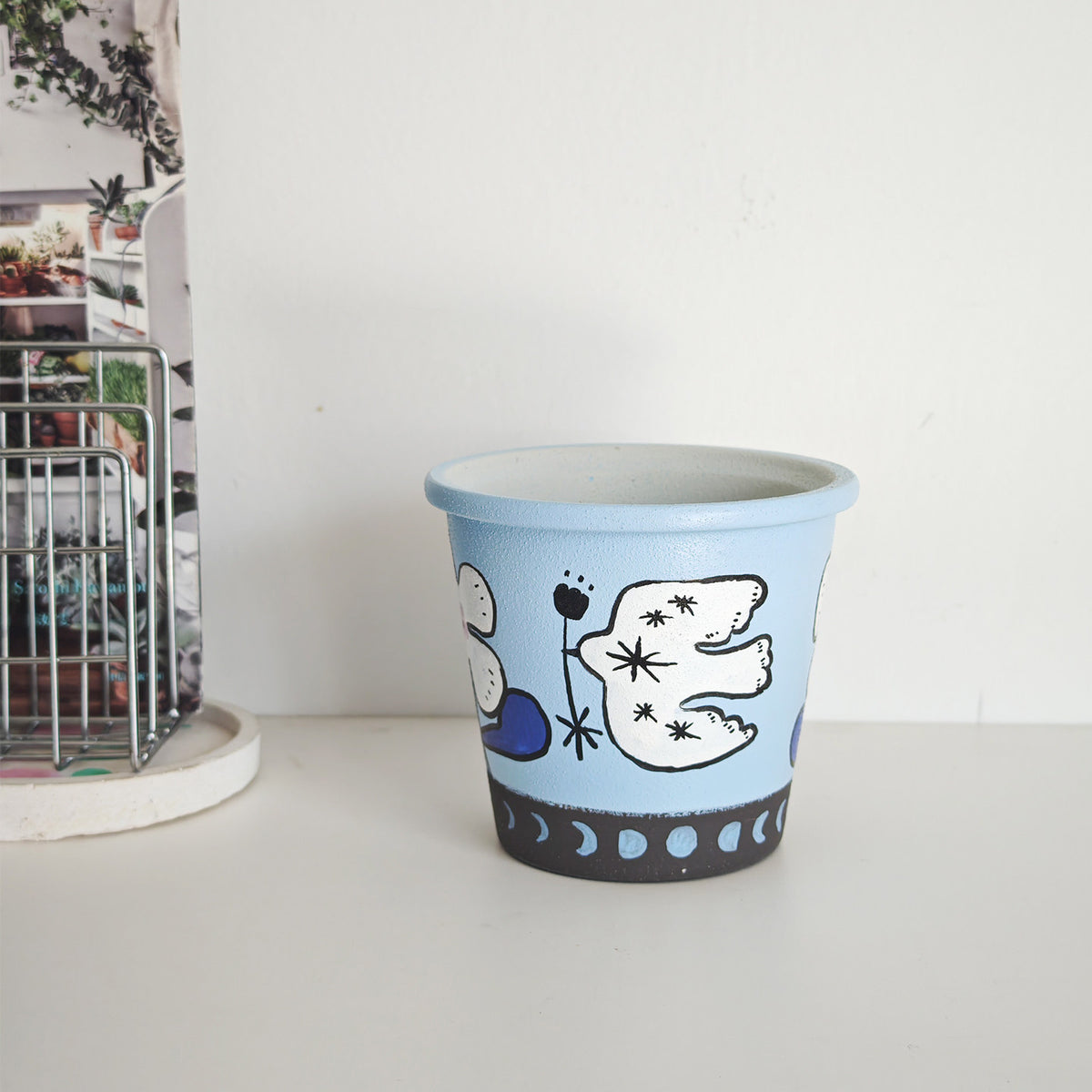Pot de fleurs en céramique en forme d'oiseau fantaisiste