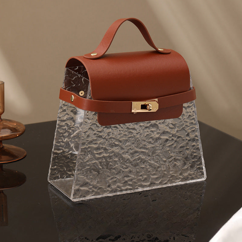 Coffret cadeau en acrylique en forme de sac à main