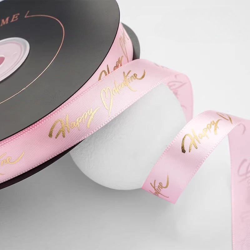 Ruban satin Joyeuse Saint-Valentin (1,5 cm x 25 yards)