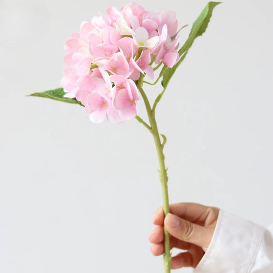 Tige d'hortensia artificielle toucher réel de 13 po
