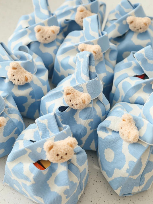 10 sacs cadeaux en tricot pour fêtes d'enfants