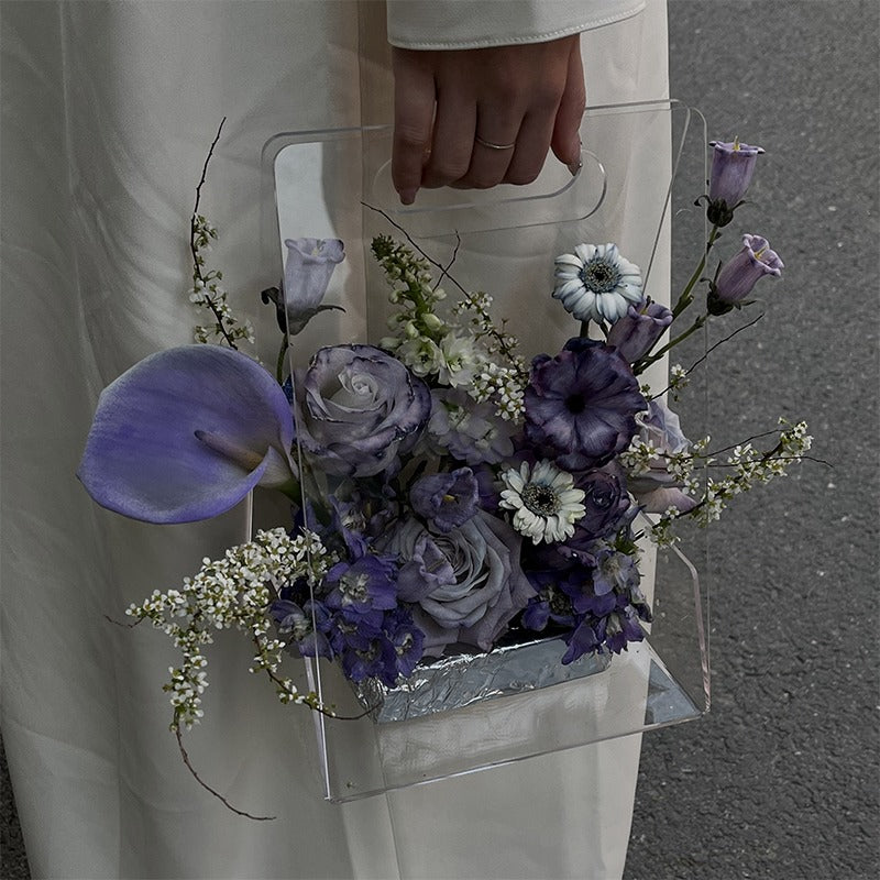 Clear Acrylic Flower Arrangement Box with Handle