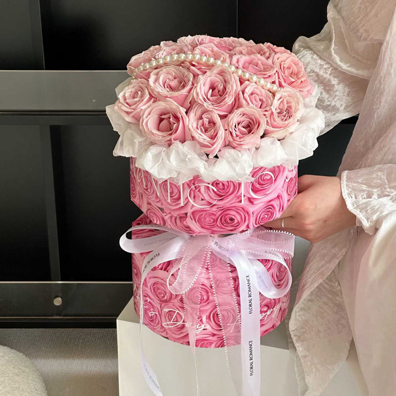 8pcs Pink Rose Print Bouquet Holder Paper