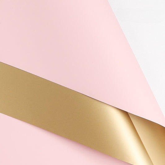 20 feuilles de papier cadeau bicolore doré (56x56 cm)