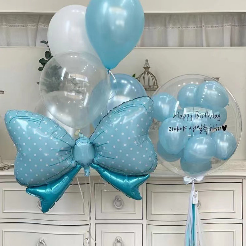 33 Inch Large Pink Blue Bowknot Balloon