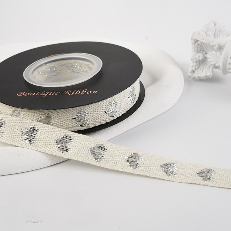 Heart Embroidery Cotton Ribbon (1.5cmx10Yd)