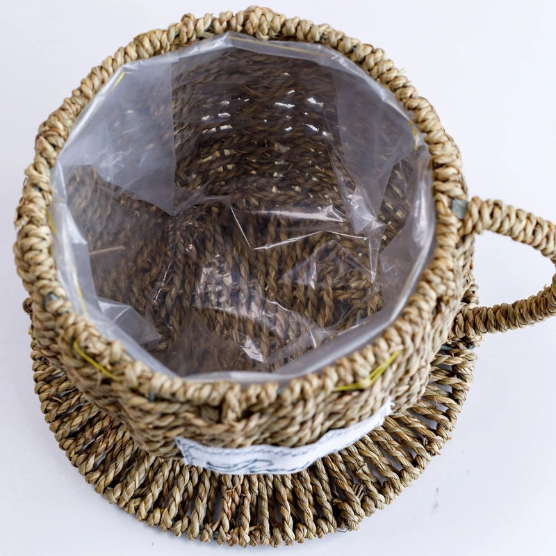 Handcrafted Wicker Coffee Cup Flower Basket
