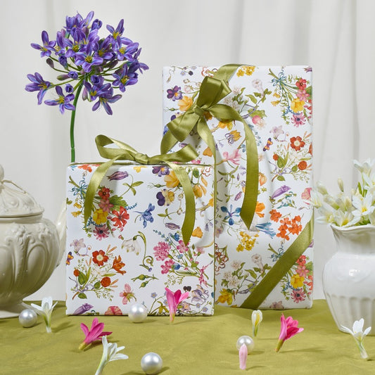 Papier cadeau motif botanique (50x70 cm), lot de 2