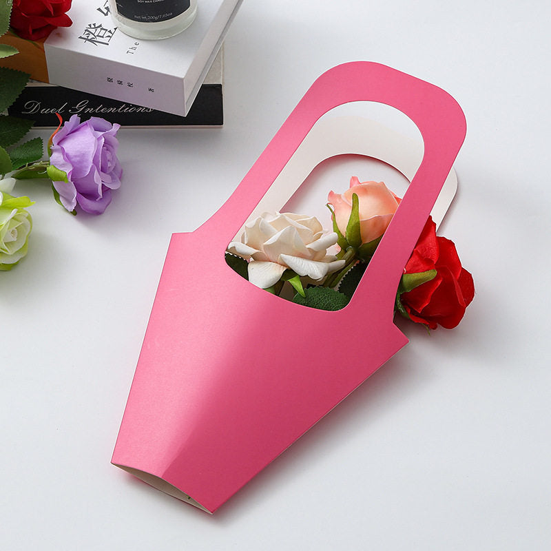 Solid-Color Kraft Paper Flower Bouquet Bags Pack 10