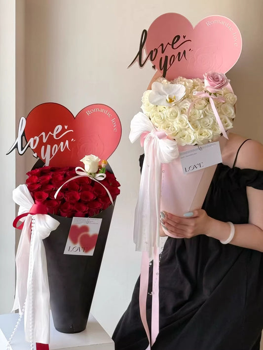10 feuilles de papier d'emballage pour bouquet de roses pour la Saint-Valentin