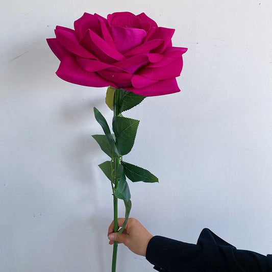 35" Giant Velvet Artificial Rose Stem