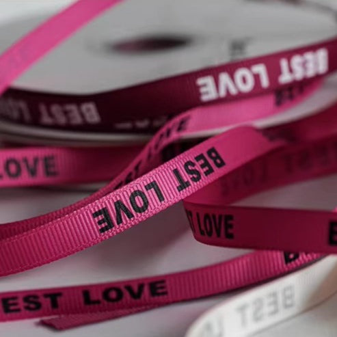 شريط غروس غران "BEST LOVE" (1 سم × 24 ياردة)