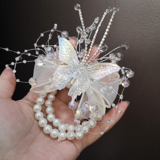 Whimsical Butterfly Wedding Wrist Corsage