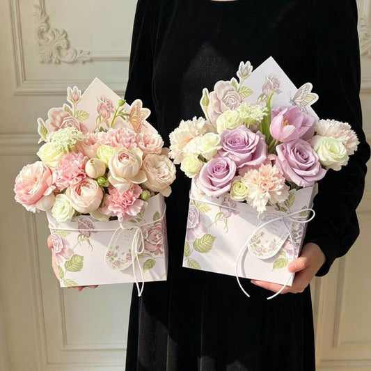Ensemble de boîtes-cadeaux pour fleurs en forme d'enveloppe pour la fête des Mères (5 pièces)