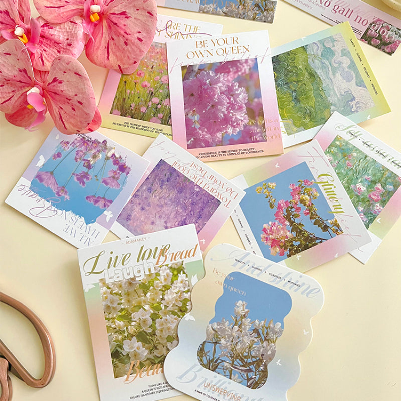 Spring-themed Flower Bouquet Greeting Card Set