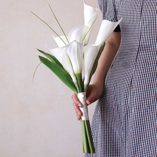 White Calla Lily Artificial Bridesmaid Bouquet