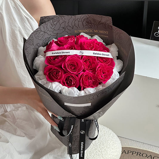 Waterproof Embossed Rose Bouquet Paper Pack 20 (37x52cm)