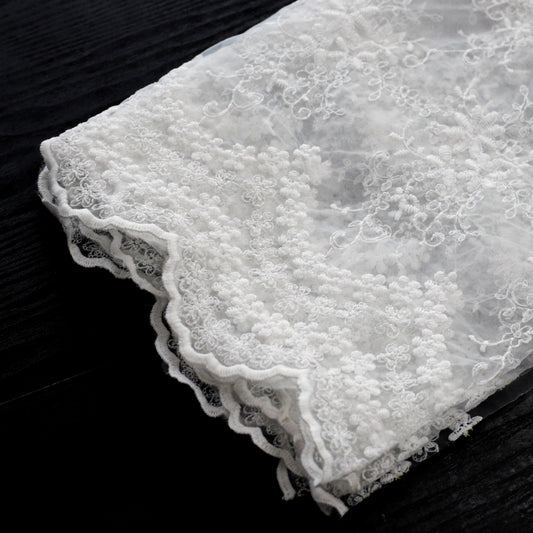 Bouquet Wrapping Floral Embroidered Lace Fabric (100x135cm)