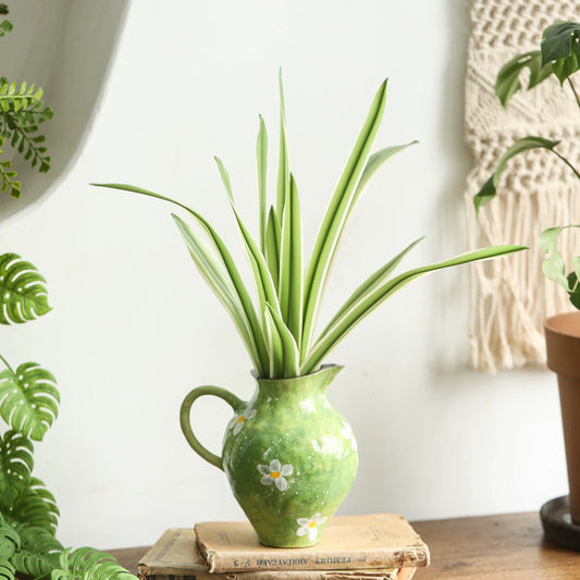 Buisson d'herbe à orchidée panachée artificielle de 20,5 po