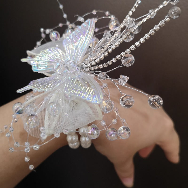 Whimsical Butterfly Wedding Wrist Corsage
