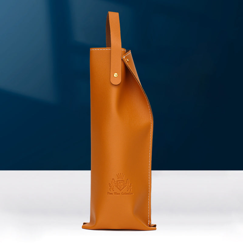 Sac cadeau à vin en cuir PU avec poignée