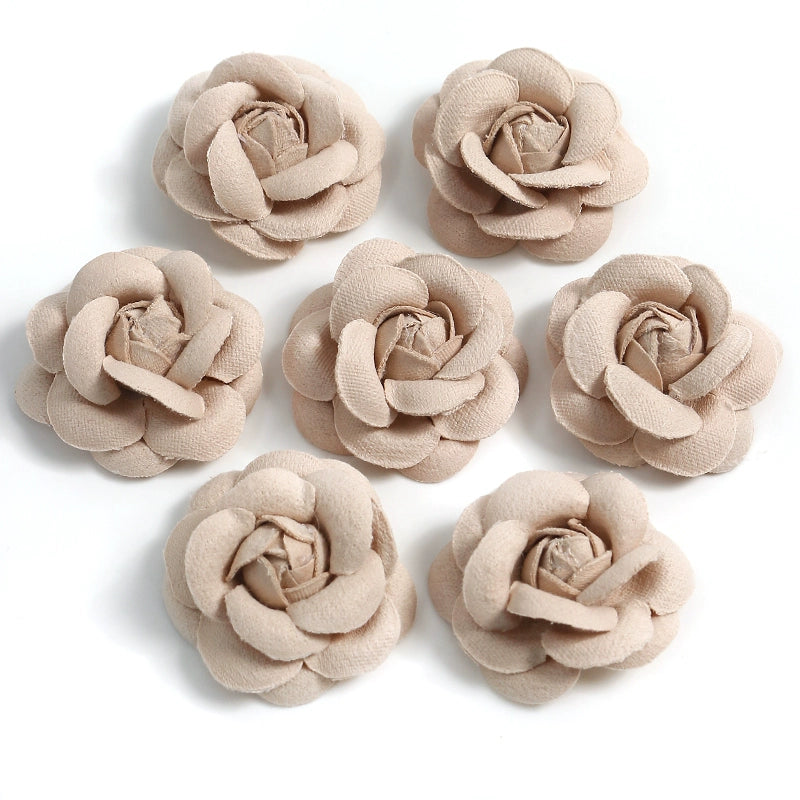 5cm Camellia Fabric Flower Heads Pack 30