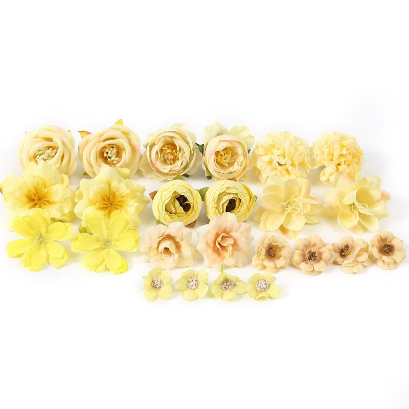 Assorted Silk Flower Heads DIY Material Kit