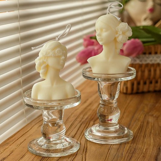 Bougie parfumée sculpture fille vintage