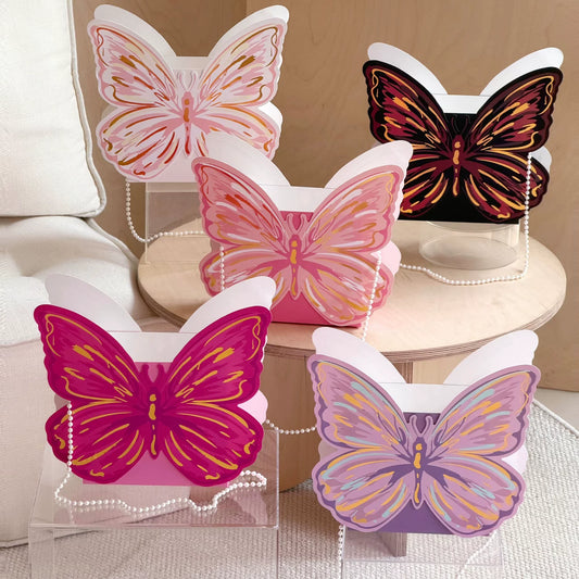 Butterfly Bouquet Box with Pearl Handle Pack 5