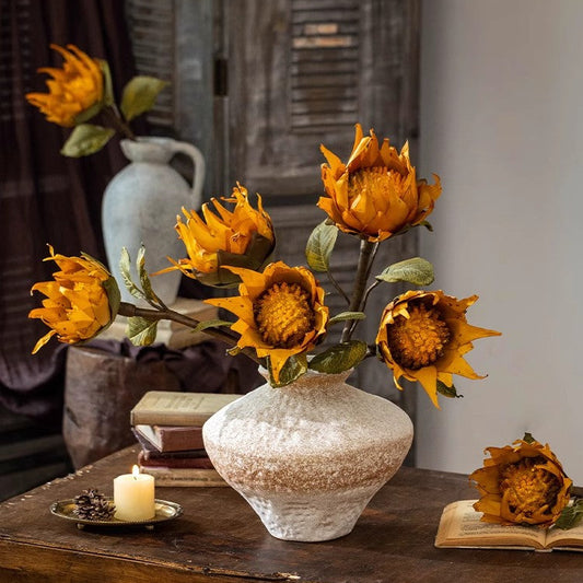 22" Artificial Dried Golden Sunflower Stem