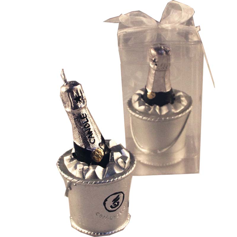 Bougie en forme de bouteille de champagne