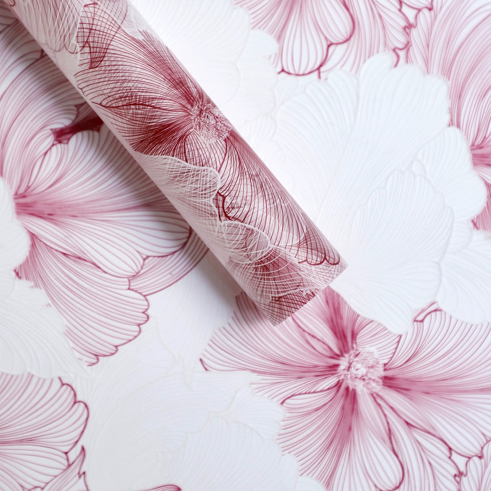 20 feuilles de papier cellophane mat à motif floral (58x58 cm)