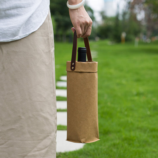 Sac cadeau à vin en papier kraft biodégradable
