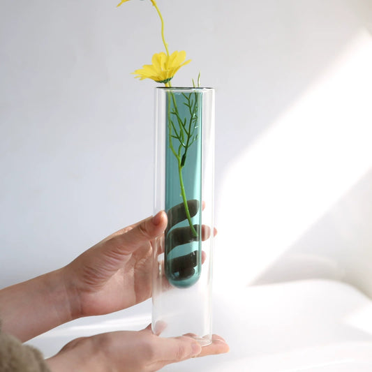 Modern Cylindrical Test Tube Glass Vase