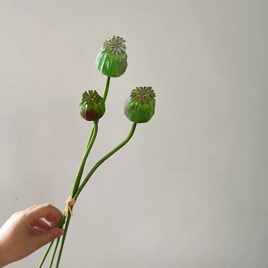 21" Artificial Poppy Pods Spray