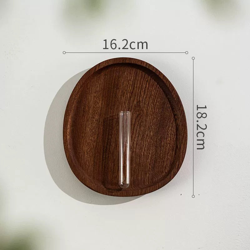 Wall-Mounted Test Tube Wooden Bud Vase