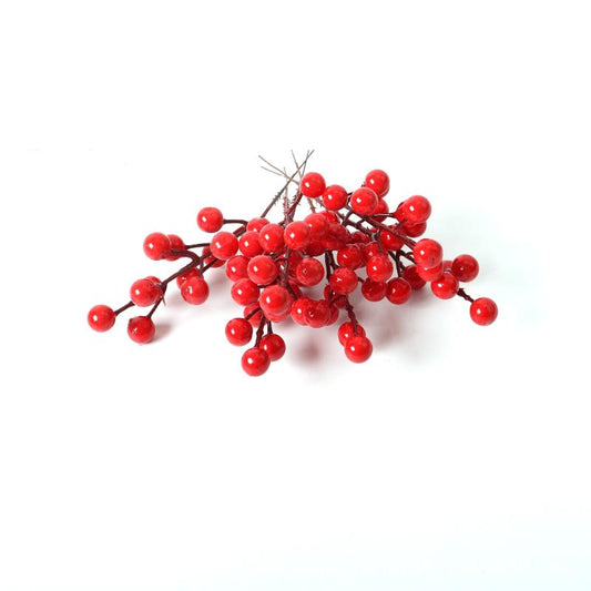 20 Pack Artificial Christmas Red Berries Stems