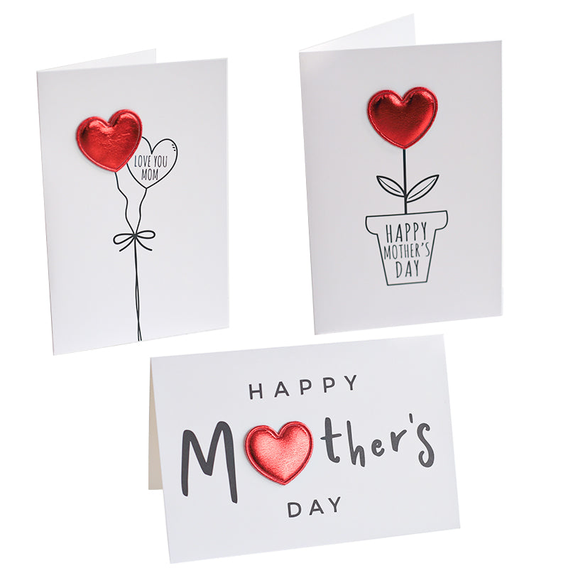 12pcs 3D Heart Mother's Day Thank You Cards