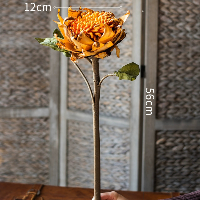 22" Artificial Dried Golden Sunflower Stem
