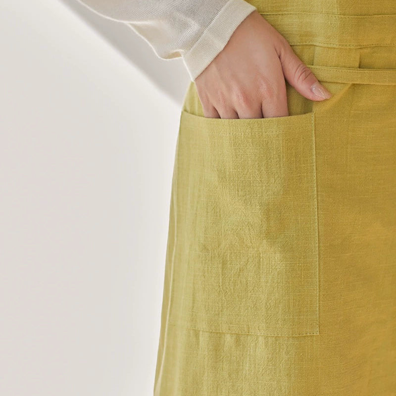 Breathable Linen Florist Apron with Pockets