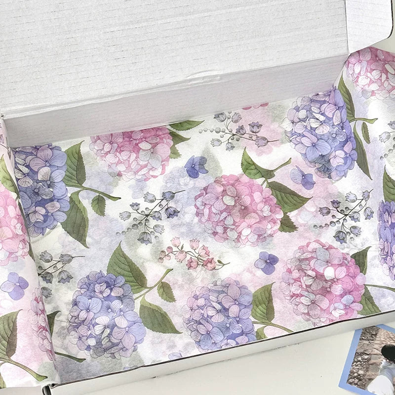 Hydrangea Printed Floral Tissue Paper Pack 50