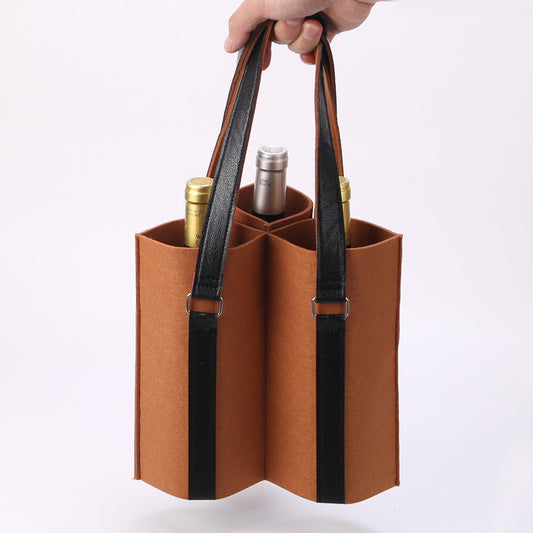 Sacs cadeaux en feutrine pour deux bouteilles de vin