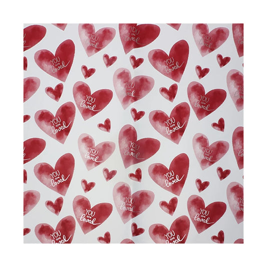 20 feuilles de papier d'emballage pour fleurs « Pleines d'amour » (57x57cm)