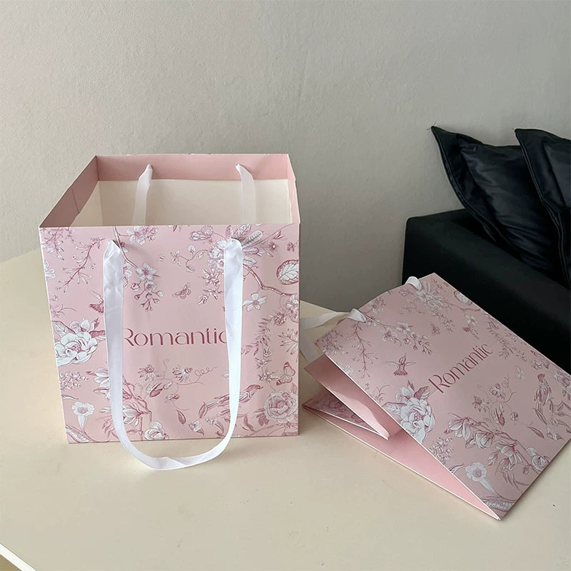 Vintage Floral Square Bottom Bouquet Bags Pack 10